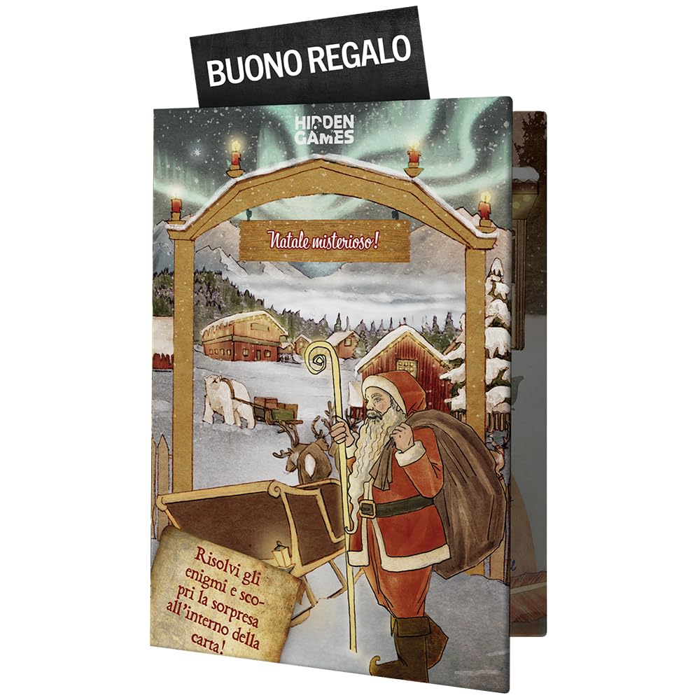 Hidden Games Biglietto con Puzzle di Natale - Edizione Italiana - Biglietto di Auguri, Escape Room, Regalo in Denaro, Natale - Puzzle Card - 10+