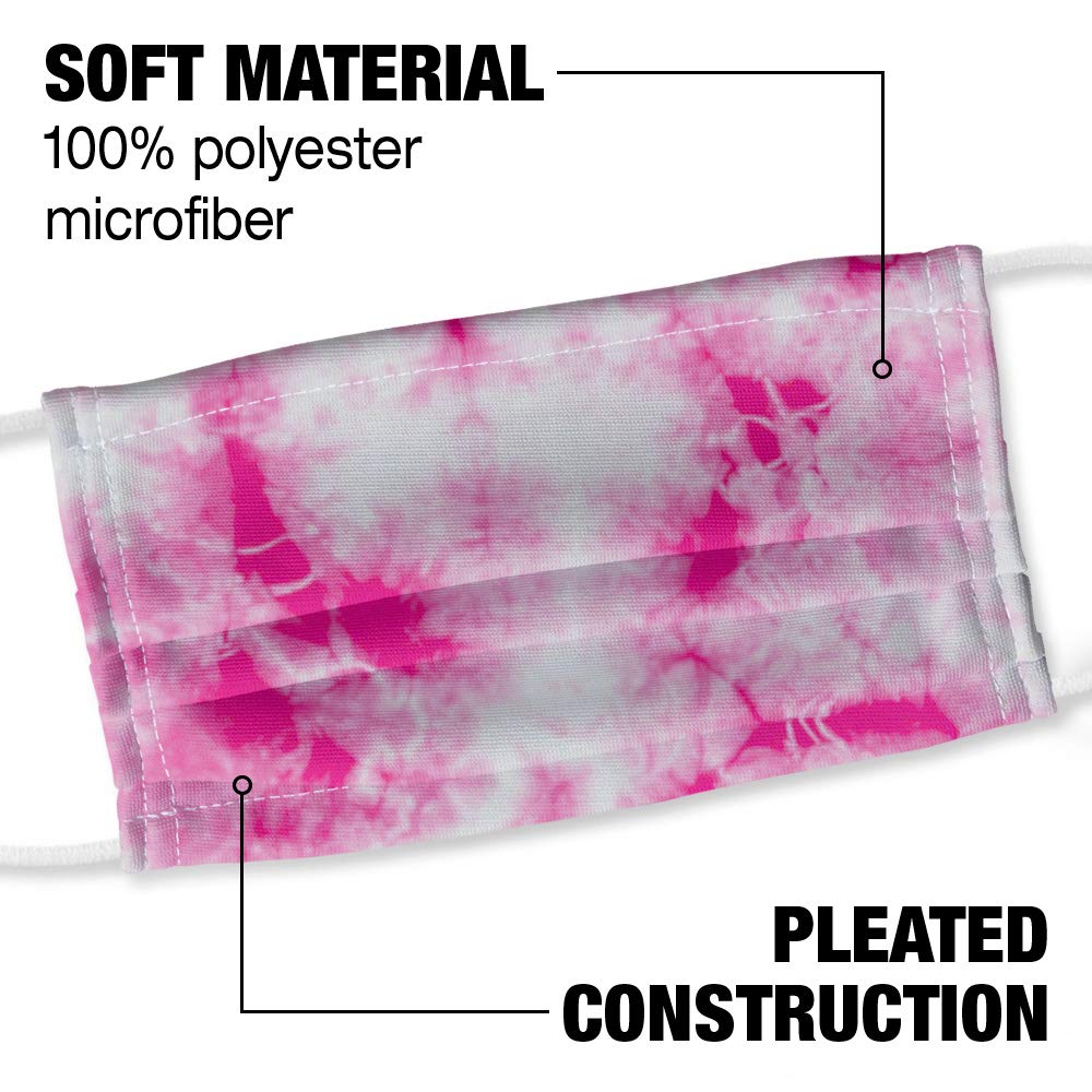 Pink Tie Dye Pattern 1-Ply Reusable Face Mask Covering with Adjustable Nose Wire, Unisex