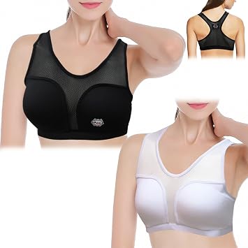 SPALL Women Chest Protector Enhanced Chest and Rib Protection Adjustable Double Layer Soft Breast Protectors for Football MMA Boxing Rugby Volleyball Baseball