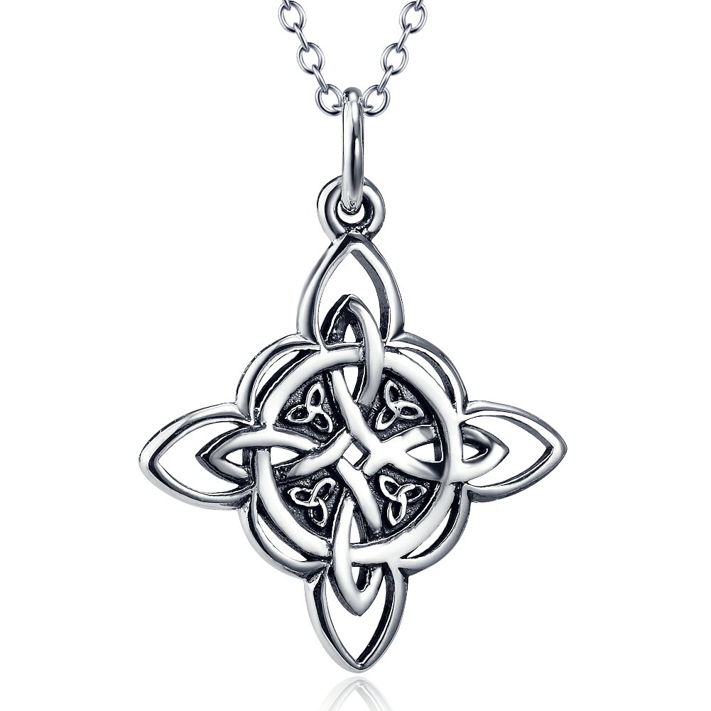 YAFEINI Collar Nudo Celta Plata de Ley Triquetra Trinidad Celta Nudo Colgante Collar Joyería Para Mujeres