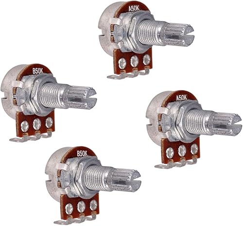 koolsoo 4pcs Mini interruptor A50K B50K para guitarra eléctrica con potenciómetro