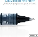Platinum Rollerball Stylos, stylo à rotule à pointe fine, stylos à écrire, pointe micropoint fine, ensemble de stylo noir avec prise confortable (0.5mm) Conseil pour la revue, 12-Pack (Noir)