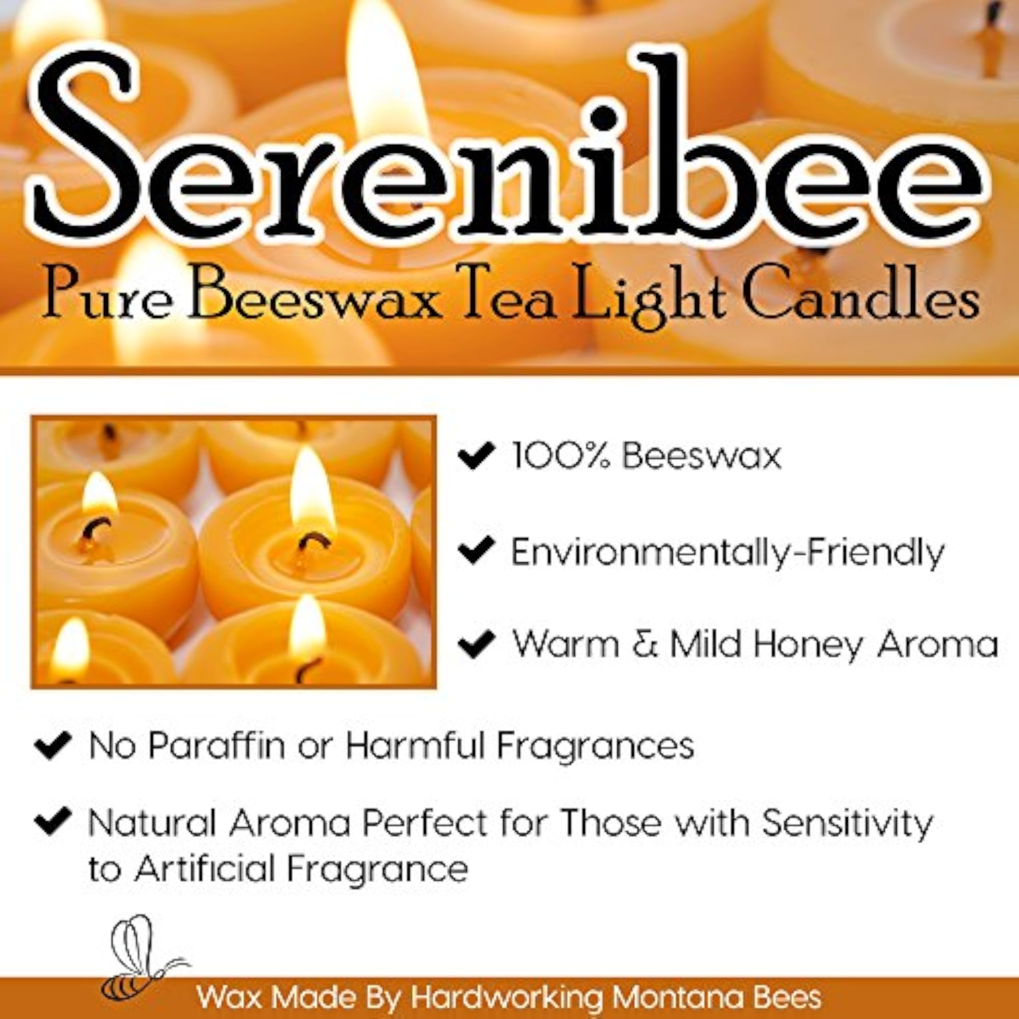 Beeswax Tea Lights Candles Bulk Refills, Eco-Friendly