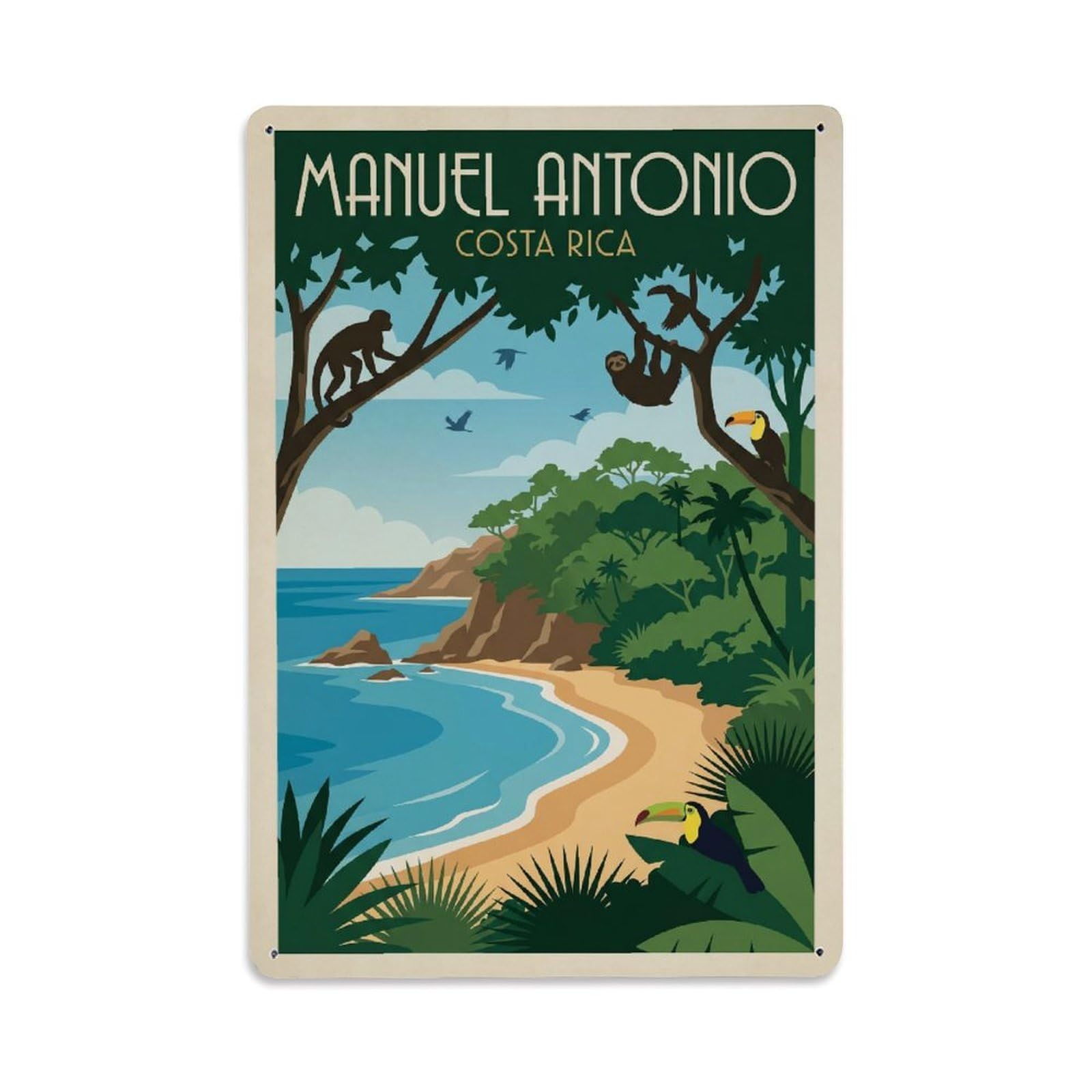 Costa Rica Manuel Antonio Vintage Travel Metal Tin Sign