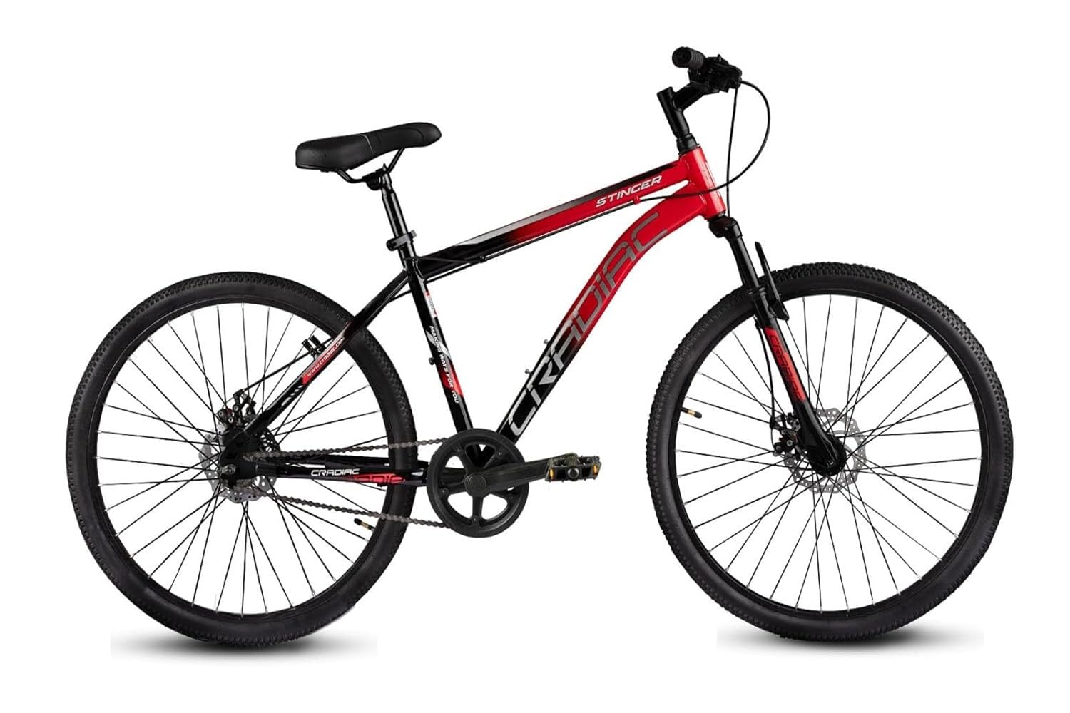 CRADIAC Stinger Single Speed 27.5 inch High Performance Mountain Cycle for Men with Front Suspension & Dual disc Brakes | Ideal for 12+ Years, Unisex, Frame Size - 18.5 Inch-image-38