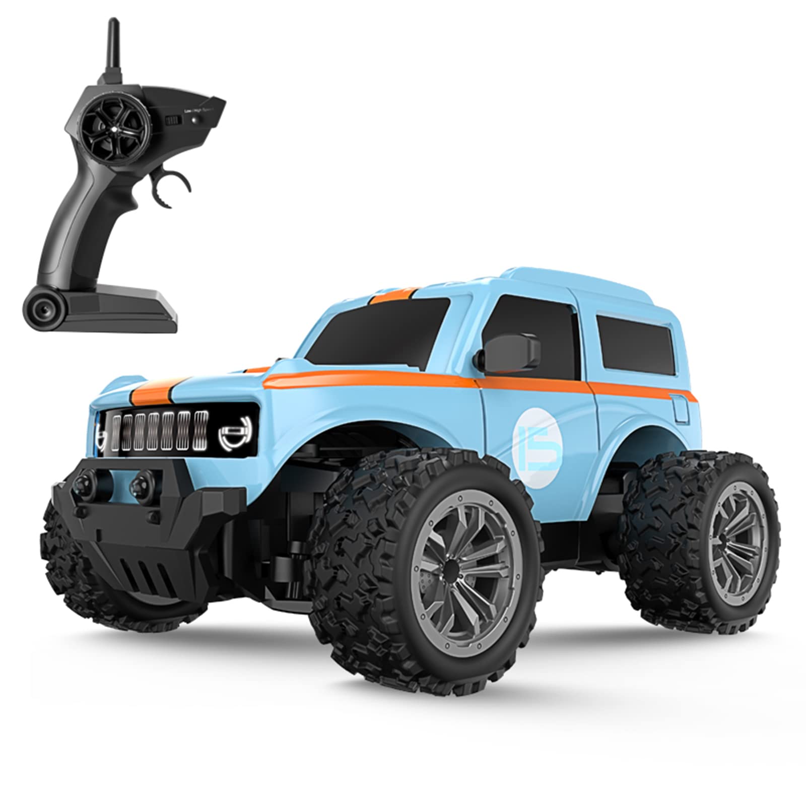 NiGHT LiONS TECHRC Cars for Kids 2WD Remote Control Car 2 Batteries Alloy Monster Trucks 60Mins Play Time Electric Toy Off-Road Crawler Gift for Boys and Girls