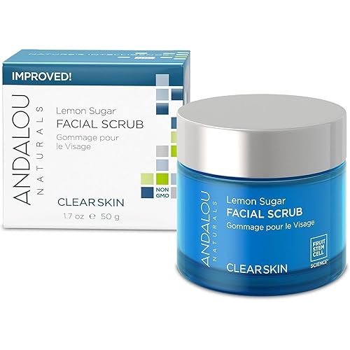Andalou Naturals Exfoliante facial de azúcar de limón 17 oz Exfolia y limpia suavemente para una complejidad más clara más brillante y equilibrada