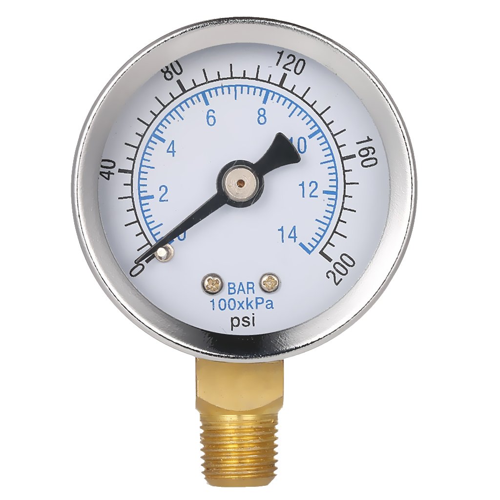 LOOM TREE® 1.5'' Face Air Oil Water Pressure Gauge 1/8'' NPT 0-200 PSI Manometer 0-14 Bar | Hydraulics, Pneumatics & Pumps | Air Pressure Gauges-image-26
