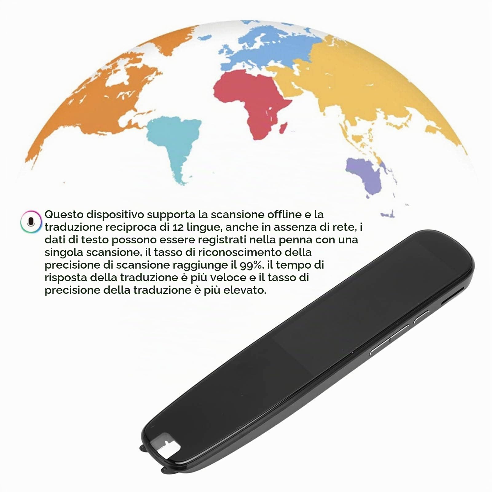 Lettore e scanner a penna OCR, 131 lingue digitali lettore penna traduttore vocale di lingua con 2,99 pollici touch screen, Wi Fi in tempo reale libro lettore penna di scansione