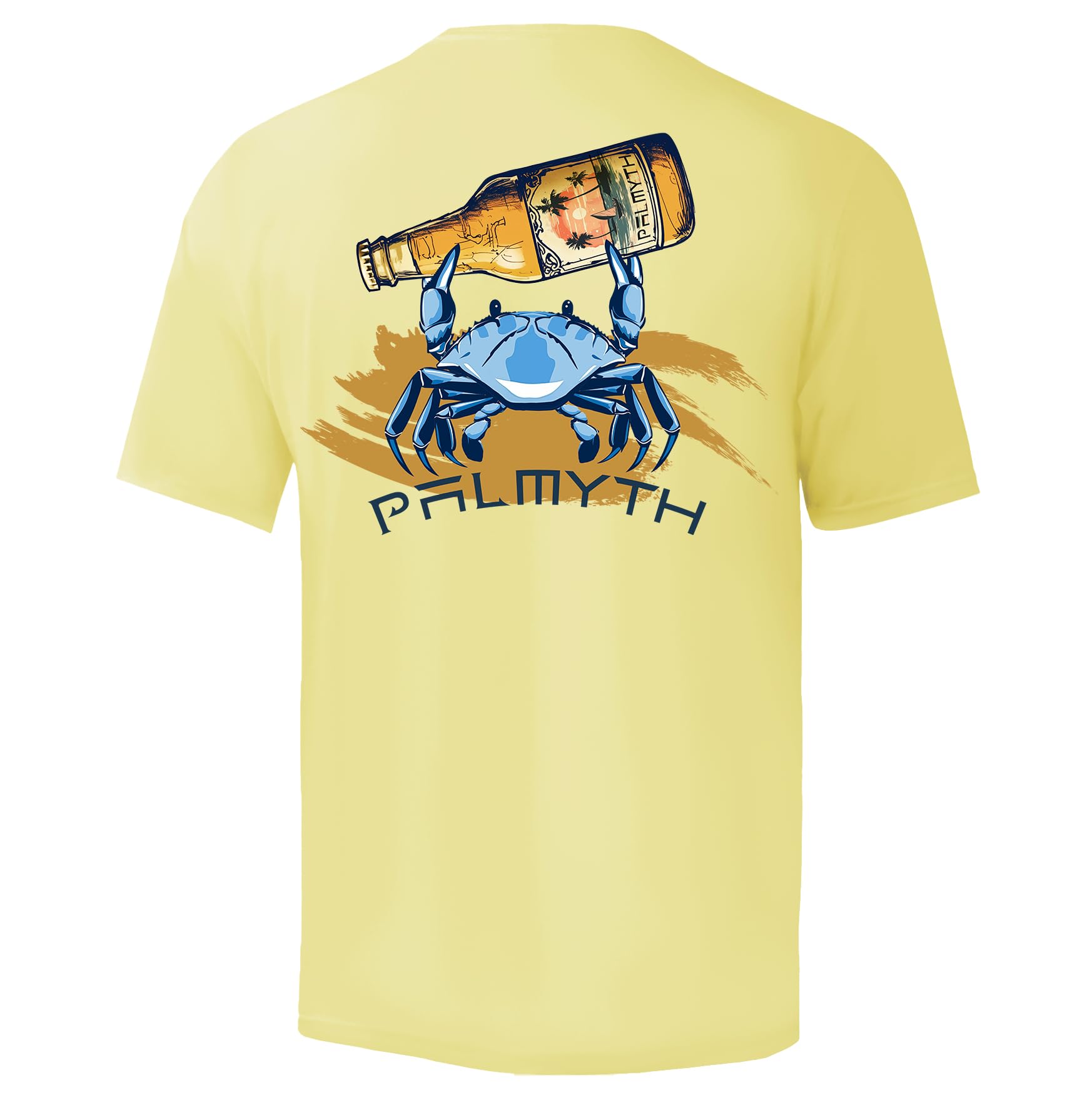 Palmyth Men's Fishing Shirt Short Sleeve Sun Protection UV UPF 50+ SPF T-Shirt