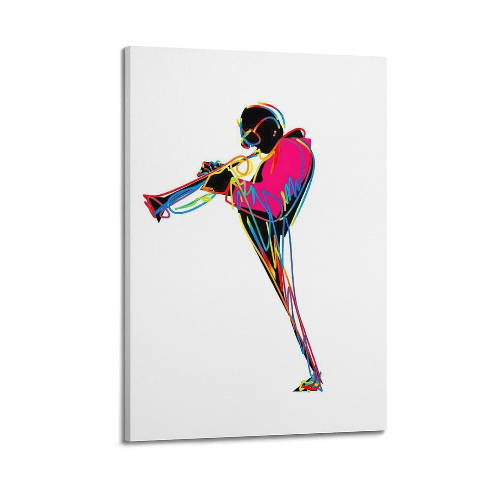 YTNSA Poster de musique vintage - Trompette de jazz - Impression sur toile - Décoration murale moderne pour chambre à coucher - 50 x 75 cm