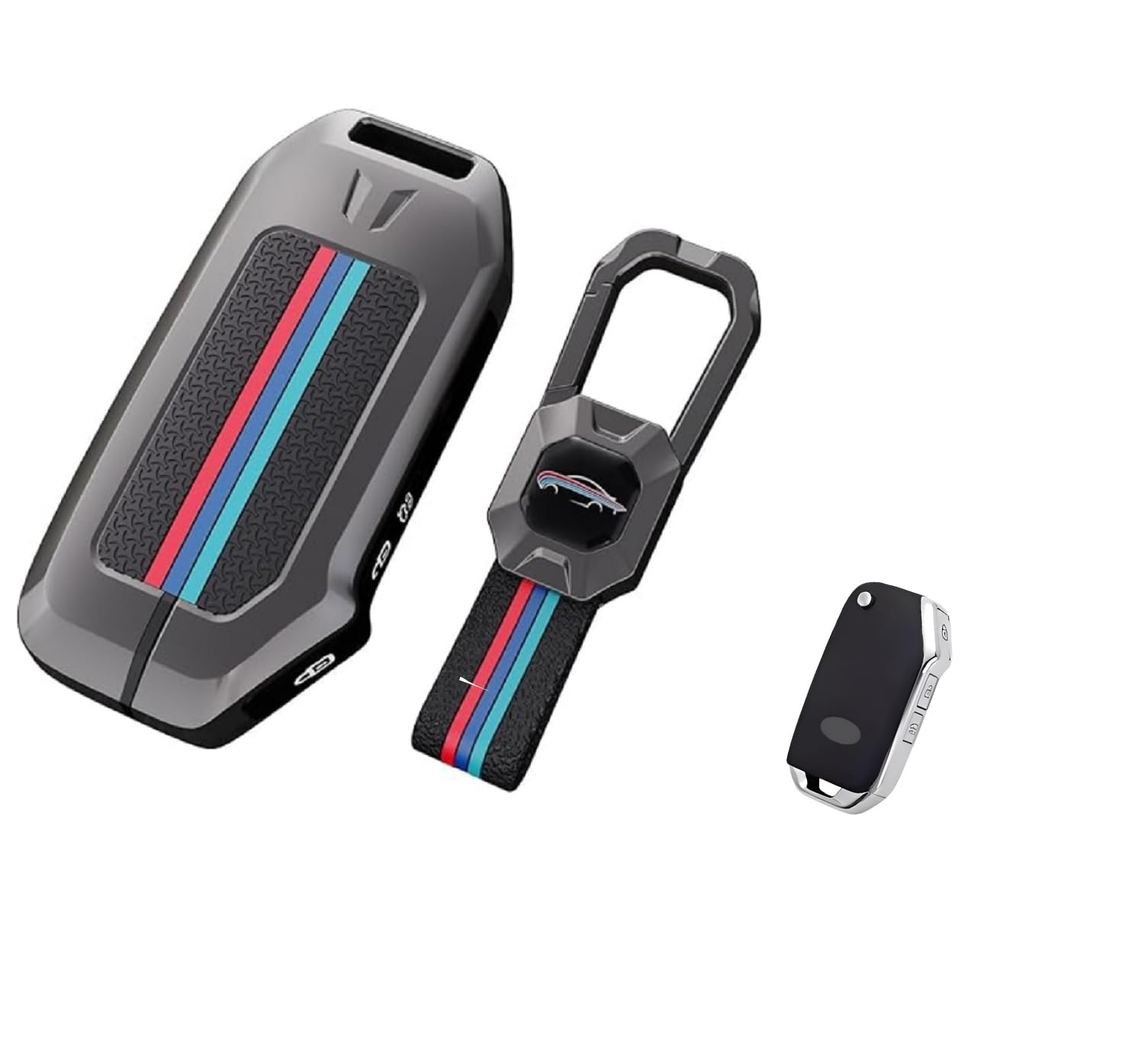 Contacts Car Key Cover Compatible with Kia – Seltos, Sonet, Carens, Carnival, EV6 & More | Fits 3 & 4 Button Keys