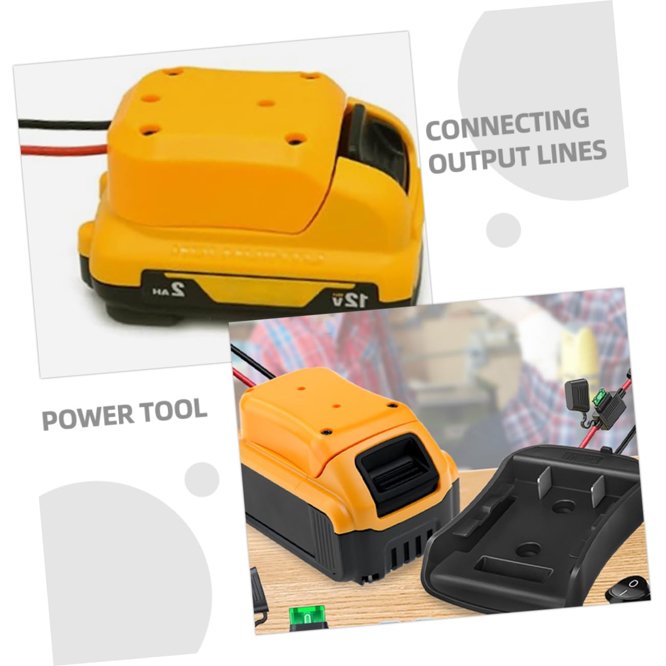 SHINEOFI Adattatore Per Batteria Da 4 Pezzi Convertitore Per Caricabatteria Adattatore Di Alimentazione Connettore Fai Da Te Alimentatore Per Batteria Convertitore Di Alimentazione