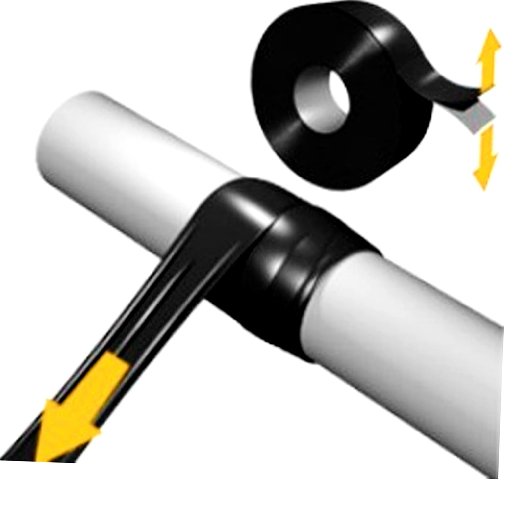 Bricoloco Nastro Isolante Vulcanizzabile Automatico Elettrico e Impianto Idraulico Rotolo 9,20 m x 19 mm Auto - Vulcanizzabile in EPR, Nero (6)