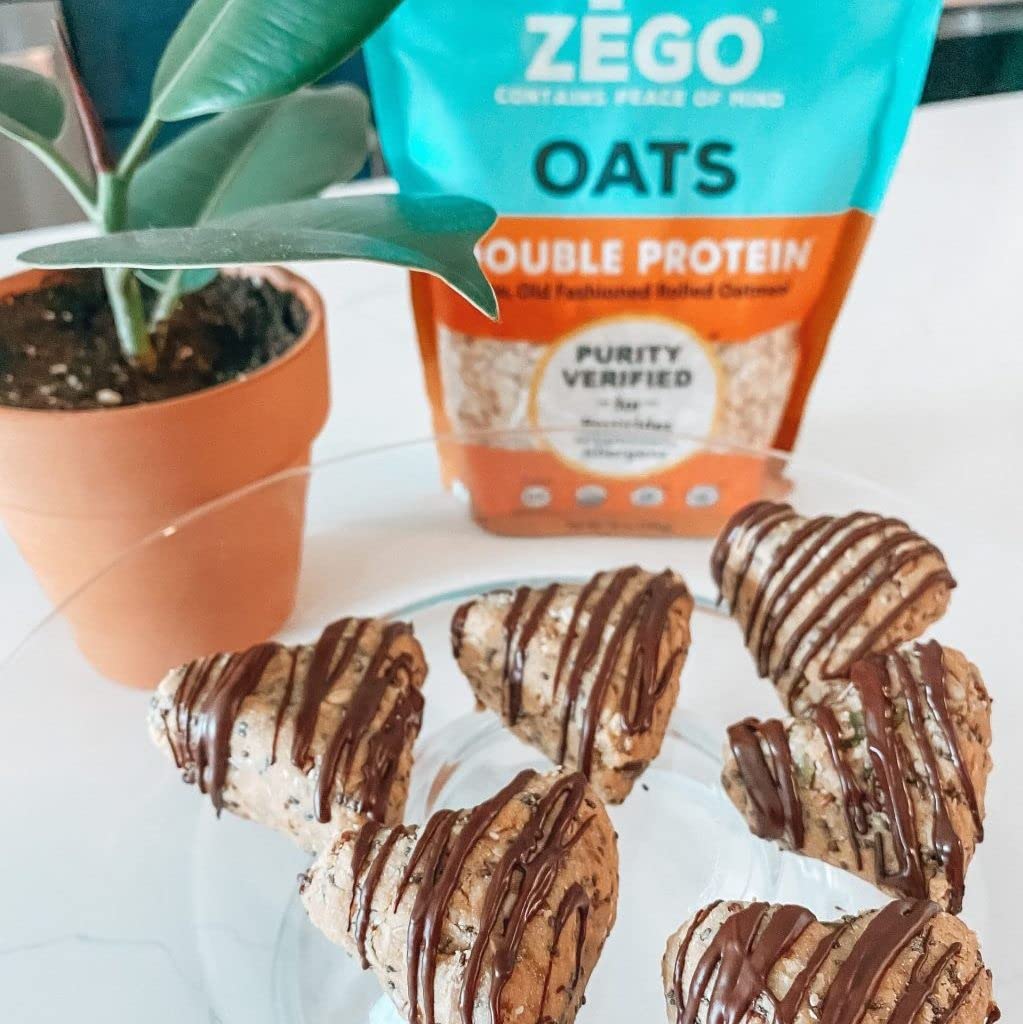 ZEGO Double Protein Raw Oats, Organic, Purity Protocol Gluten Free, GIyphosate Free, 14oz Bags, Bundle of 5 Bags (70oz total)…