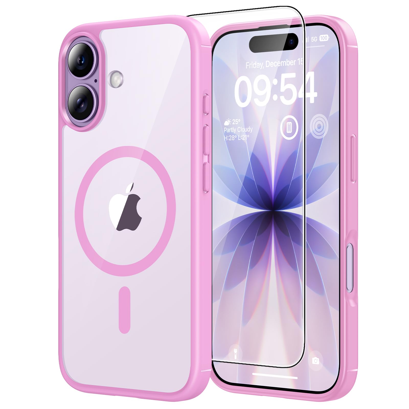 TAURI Funda para iPhone 13/iPhone 14, Compatible con MagSafe [No amarillea] con Vidrio Templado, Carcasa Nueva para iPhone 13/iPhone 14,Funda Ultra Fina antichoque - Transparente — view 183