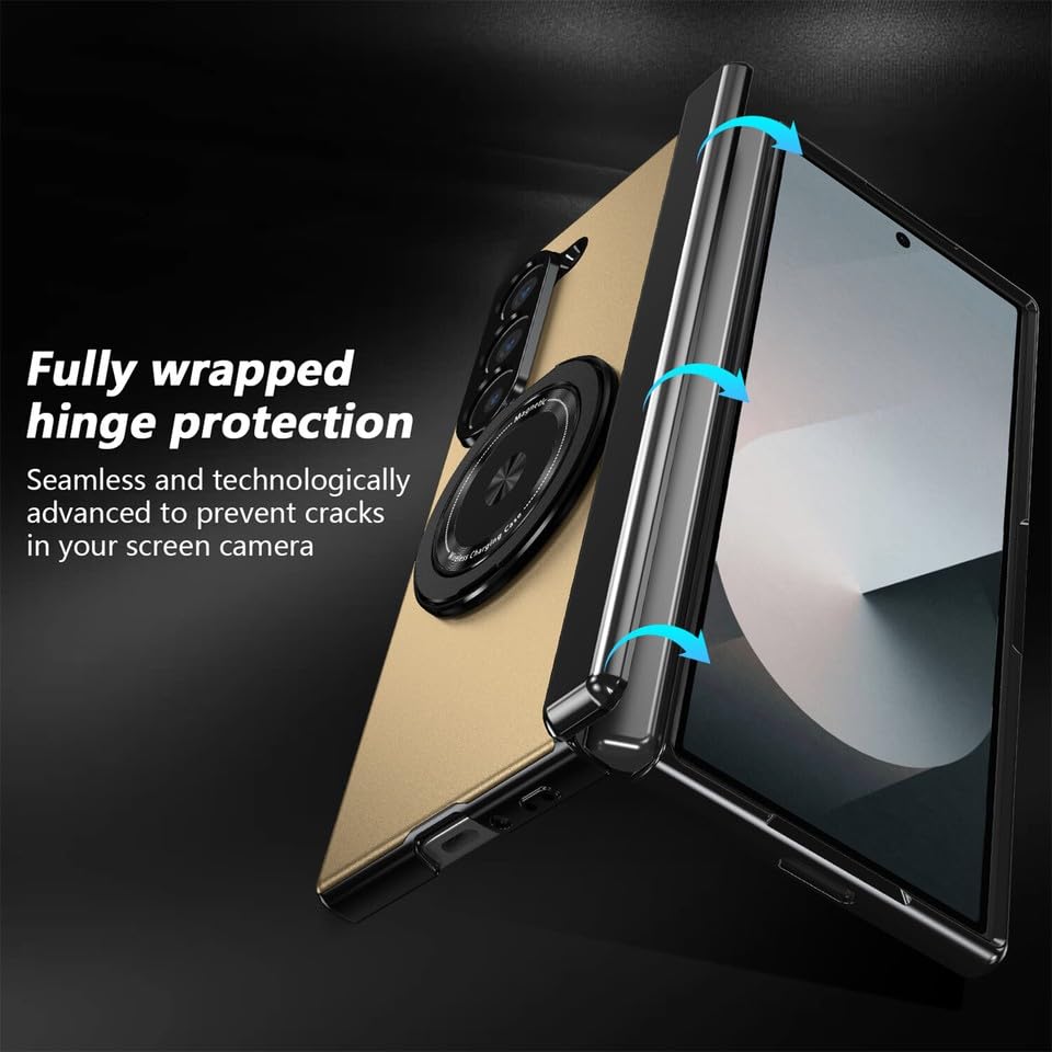 Generic Custodia compatibile con Samsung Galaxy Z Fold 4 (colore verde) custodia magnetica con supporto e custodia rigida per display