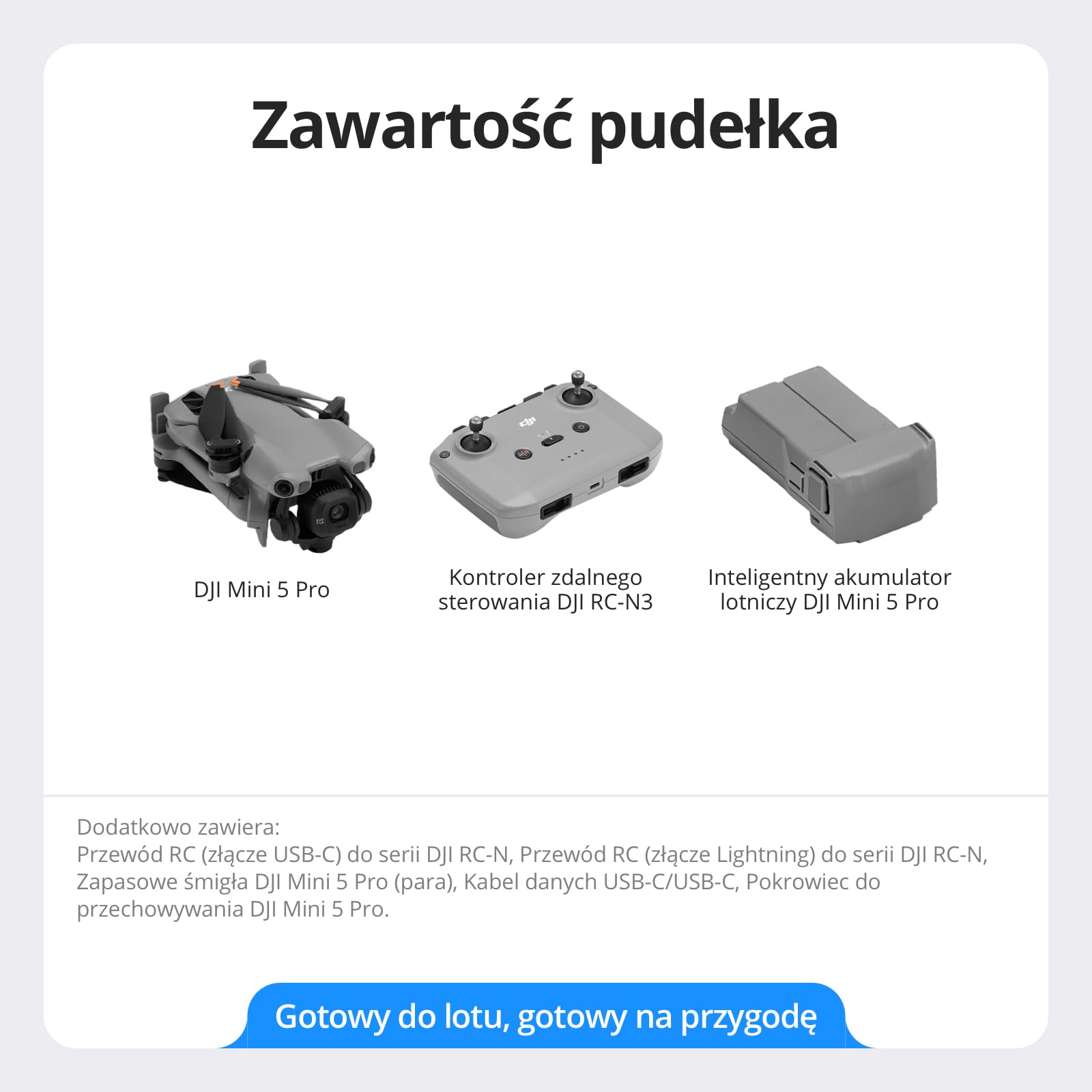 DJI Mini 5 Pro Ultralekki i składany dron z kamerą, matryca CMOS 1″, dookolne wykrywanie przeszkód, ActiveTrack 360°, obrót gimbala 225°, zasięg transmisji 20 km, dron 4K dla początkujących