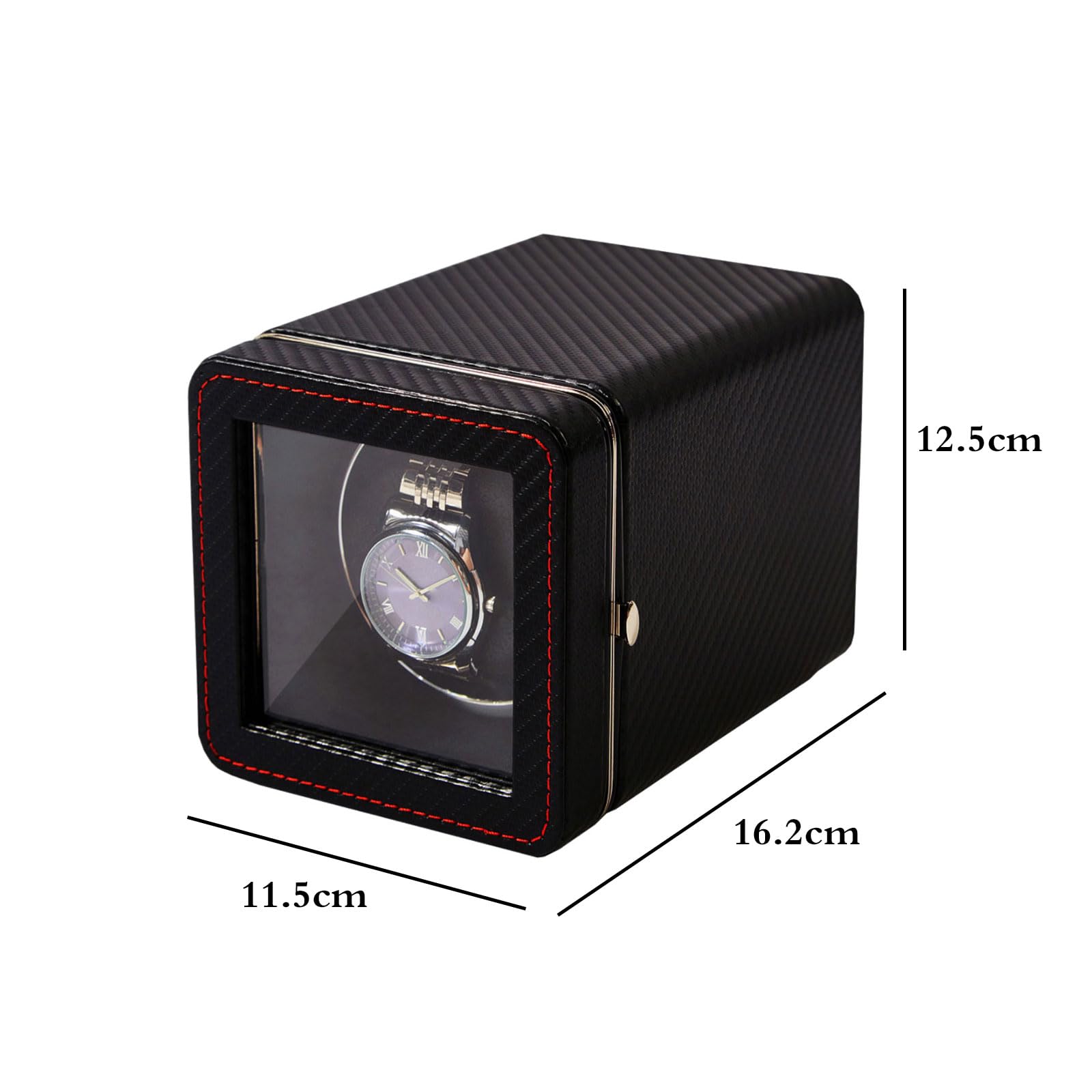 Watch Winder Carica Orologi,Scatola Carica Orologio,Scatola Rotante per Orologio,Porta Orologi Automatici,Macchina del tempos Orologi,con Motore Silenzioso,Rotazione Bidirezionale.