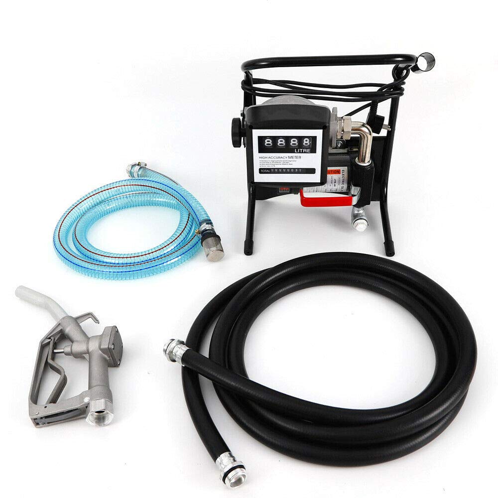Pompe à carburant 220 V 375 W - Pompe à fioul - Pistolet auto-amorçage - 40 l/min - Pompe diesel - Avec manuel d'utilisation (français non garanti)