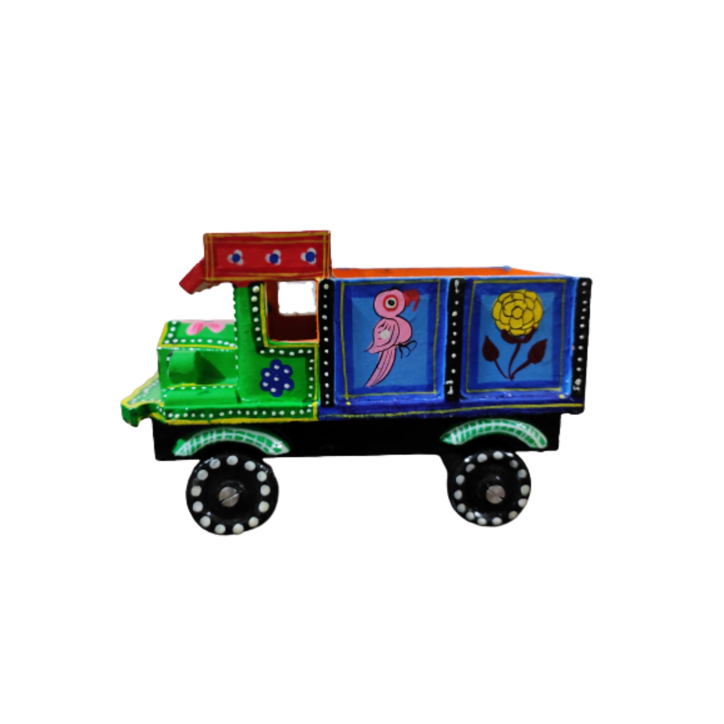 - Bobo Handpainted Handcrafted Indian Truck | Wooden Showpiece&Multicolored Toy | Souvenir Gift (No Assembly Required), Youth