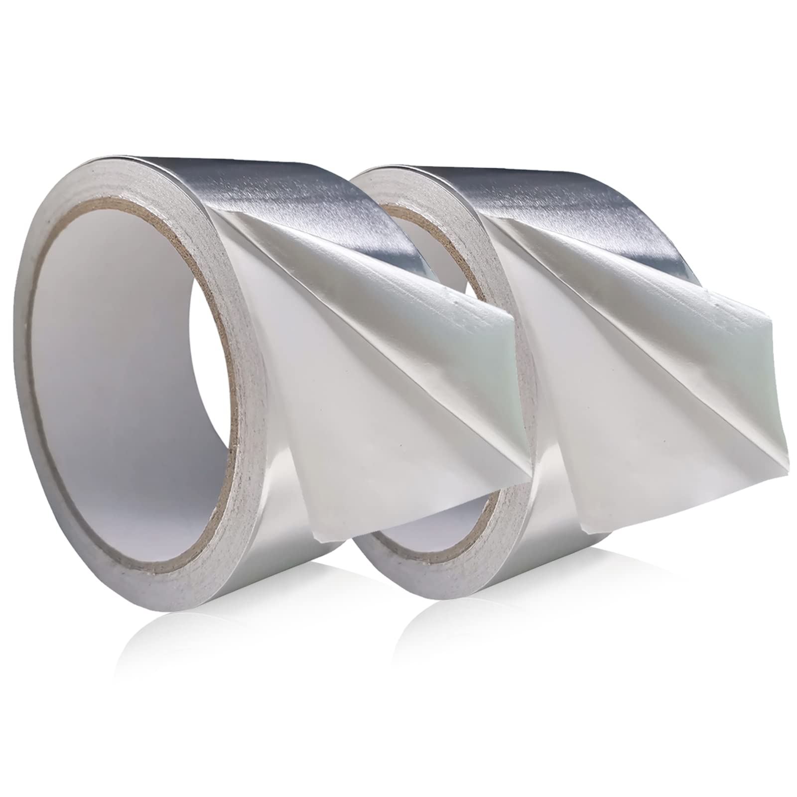 2PACK Silver Aluminum Tape, Insulation Tapes 2X65FT (3.9Mil), Foil Tape  with Adhesive Backing for Ductworks, Heavy Duty Metal Duct Tape for High  Temperature HVAC Ducting, Seam Sealing Dryer Vent Pipe: Amazon.com:  Industrial