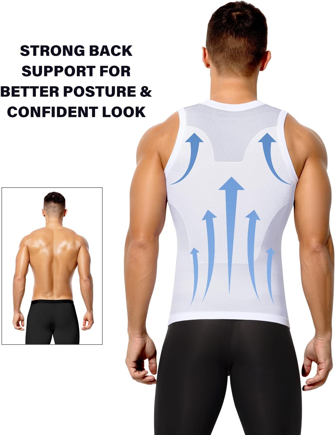 Casey Kevin Gynecomastia Compression Shirt Men, Body Shaper Slimming Undershirts Tummy Control Compression Tank Top Shapewear - Image 4