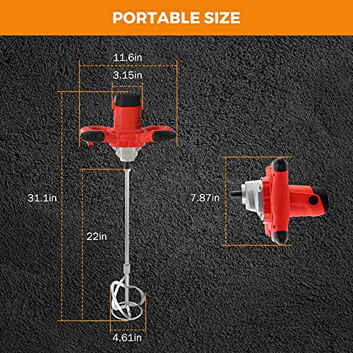 Beamnova Electric Handheld Cement Mixer 2100W Concrete Mixer Machine Industrial Portable Hand Paint Stirrer For Mixing Feed, Oil Paint, Resins #TOP2