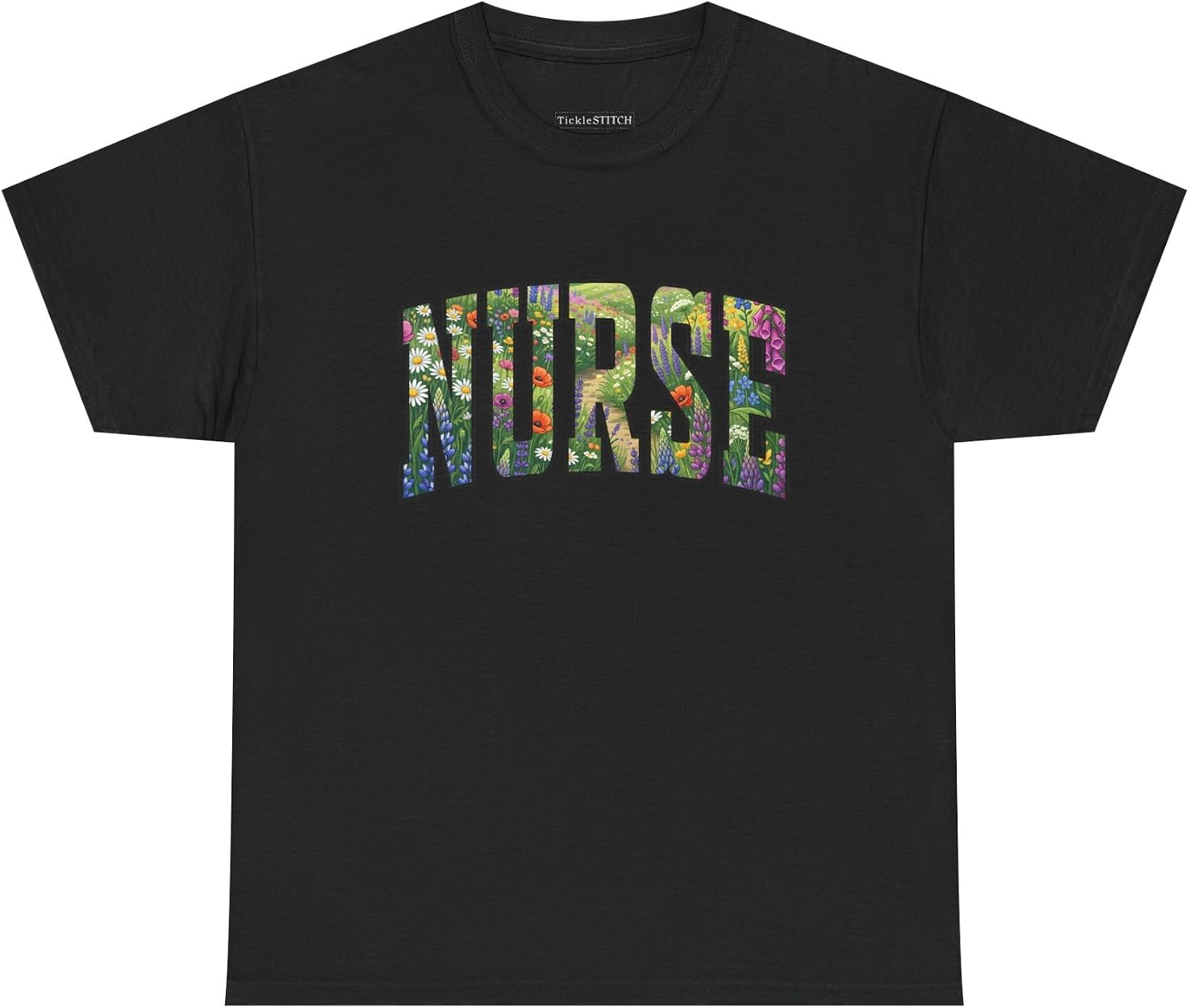 Floral Nurse | Nurse T-Shirt for RNs & LPNs | Wildflower Design | Comfo T-Shirt
