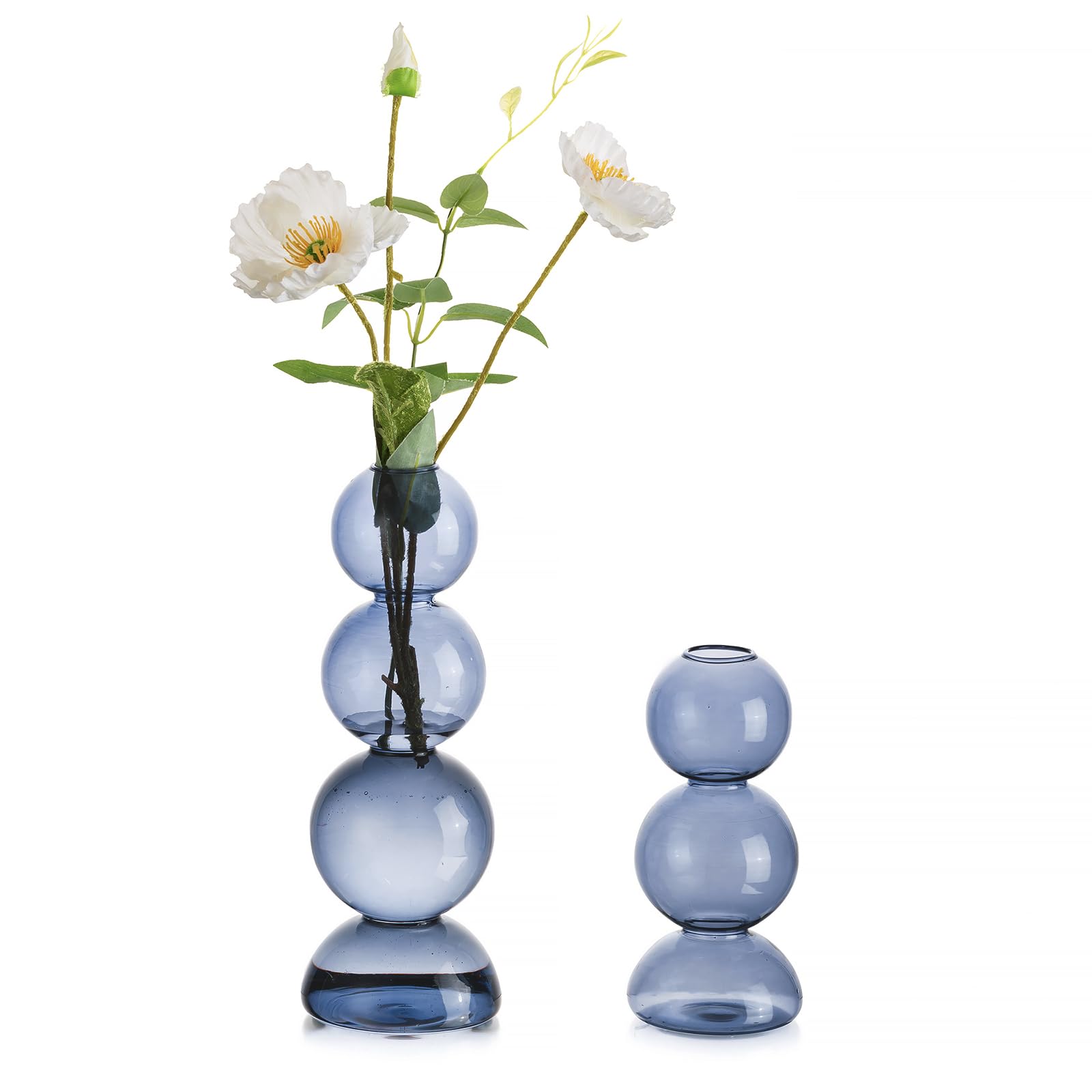 Amazon.com: Glass Bubble Vases for Flowers, Hewory 2pcs Light Blue