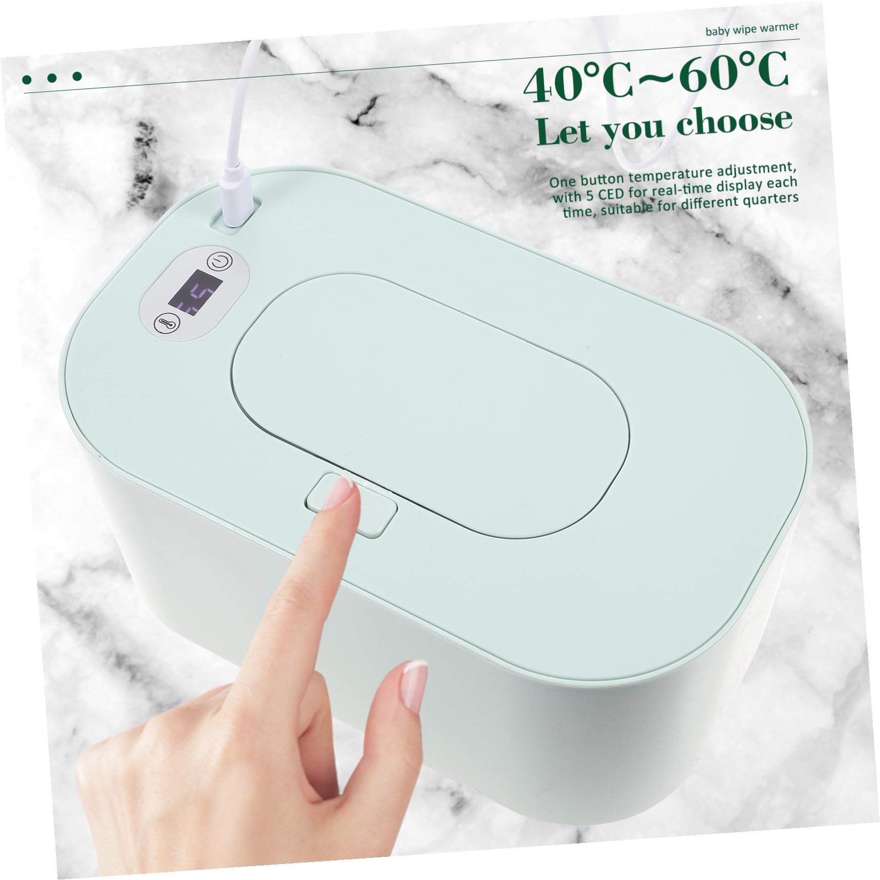 BESPORTBLE Calentador USB para Toallitas Portátil Dispensador de Toallitas Húmedas con Gran Capacidad y Temperatura Constante para Pañales y Uso Viaje