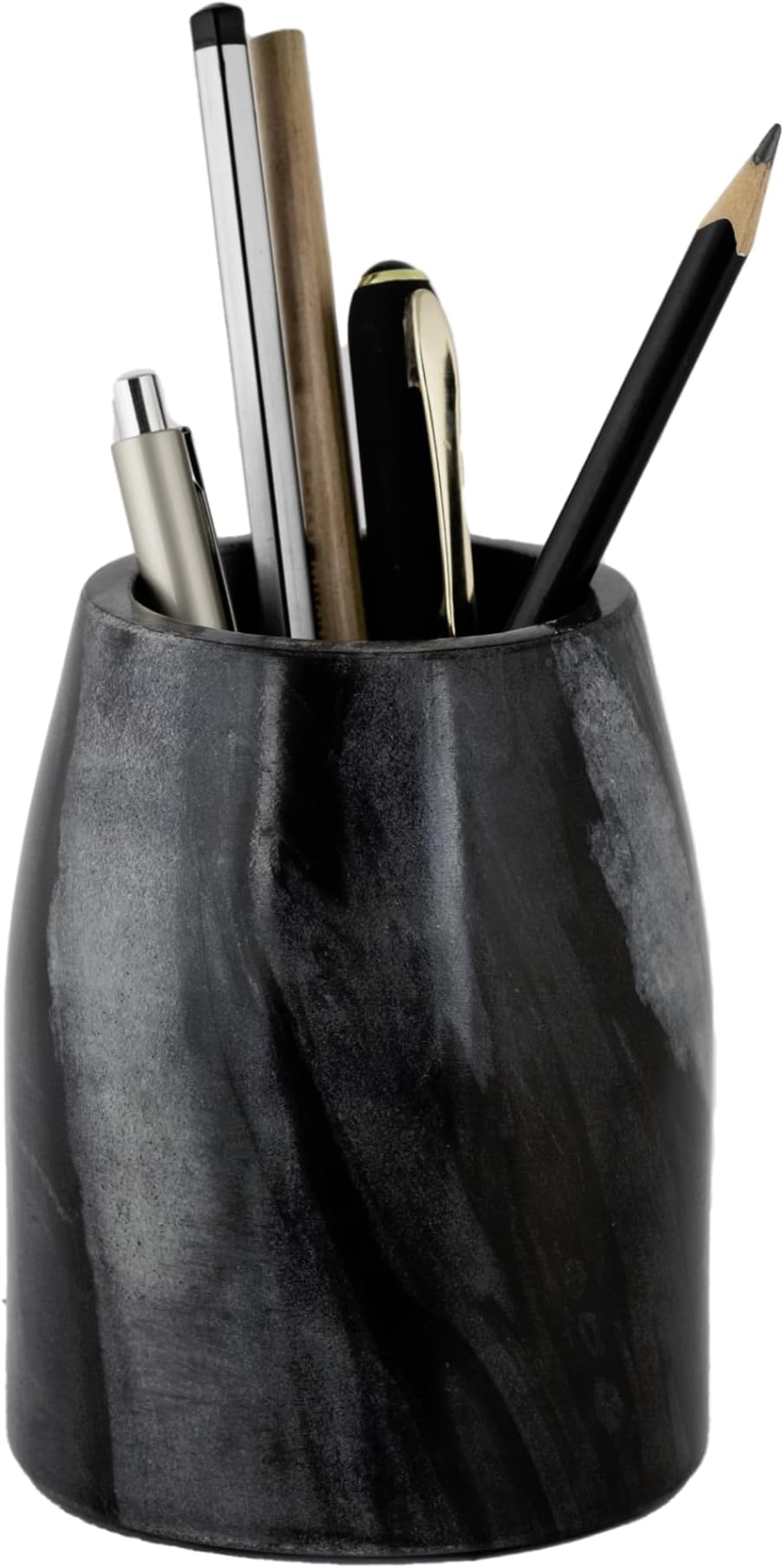 Marble Inlay Pen Holder - White Marble Desk Organizer With Floral Design 2857225285362 - View #7