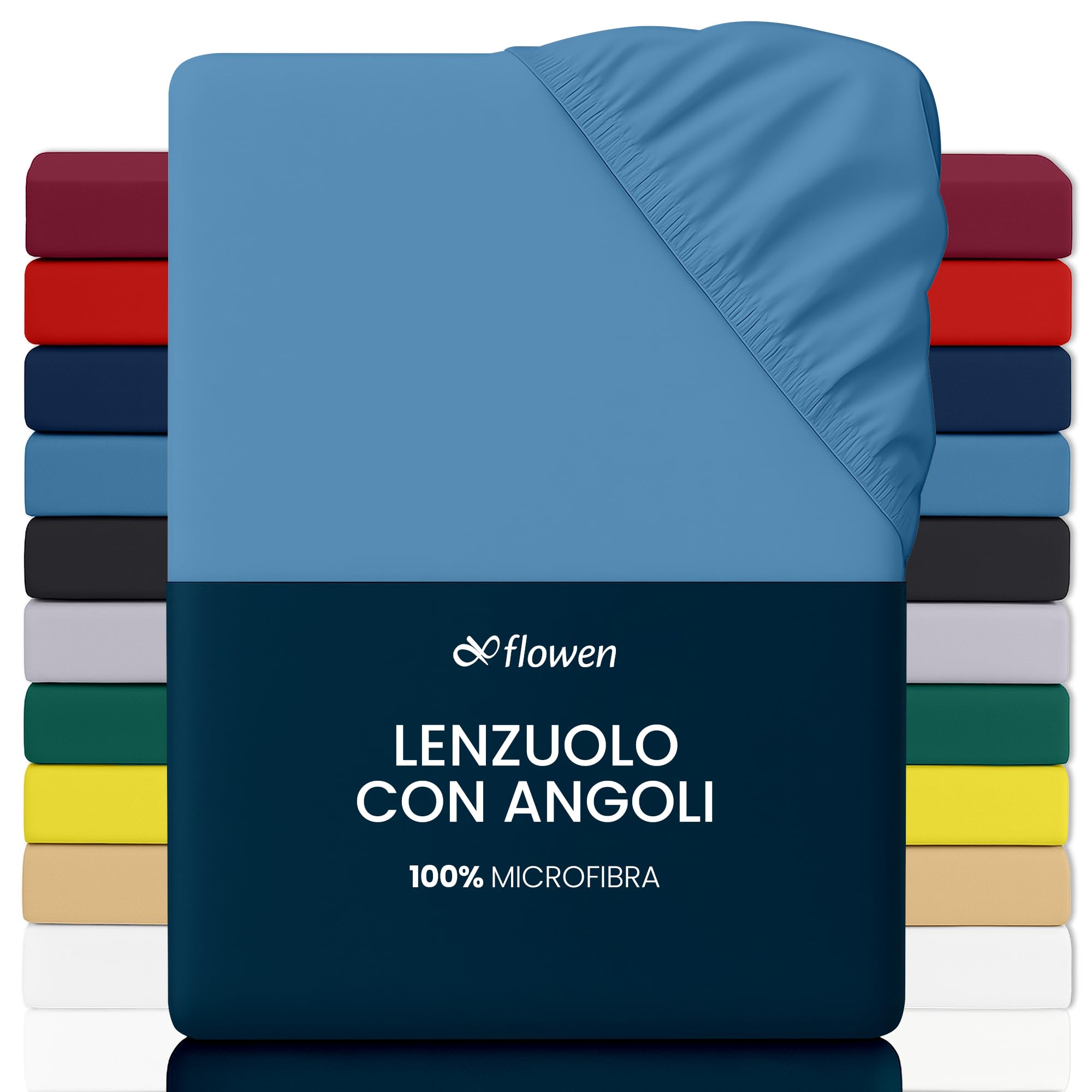 Lenzuola Matrimoniali con Angoli 160x190 cm Blu Navy in Microfibra per Letto con Materasso fino a 30cm Tessuto Anti-Acaro e Ipoallergenico di Alta Qualità Morbido e Lavabile in Lavatrice