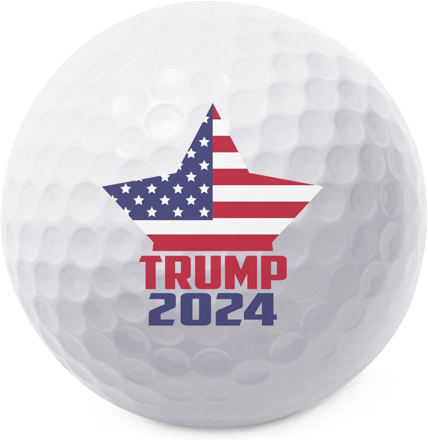 TeesAndTankYou Trump Star 2024 Golf Ball - Novelty Gift for Men Golfers and Dad
