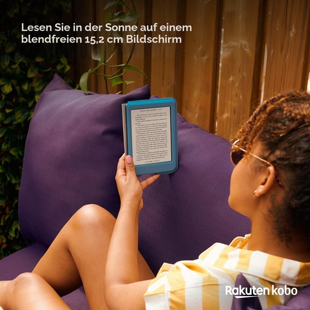 Kobo Nia | eReader | 15,2 cm (6 Zoll) blendfreier Touchscreen | einstellbare Helligkeit | dünn und leicht | eBooks | WiFi | 8 GB Speicher | Carta E Ink Technologie | Schwarz