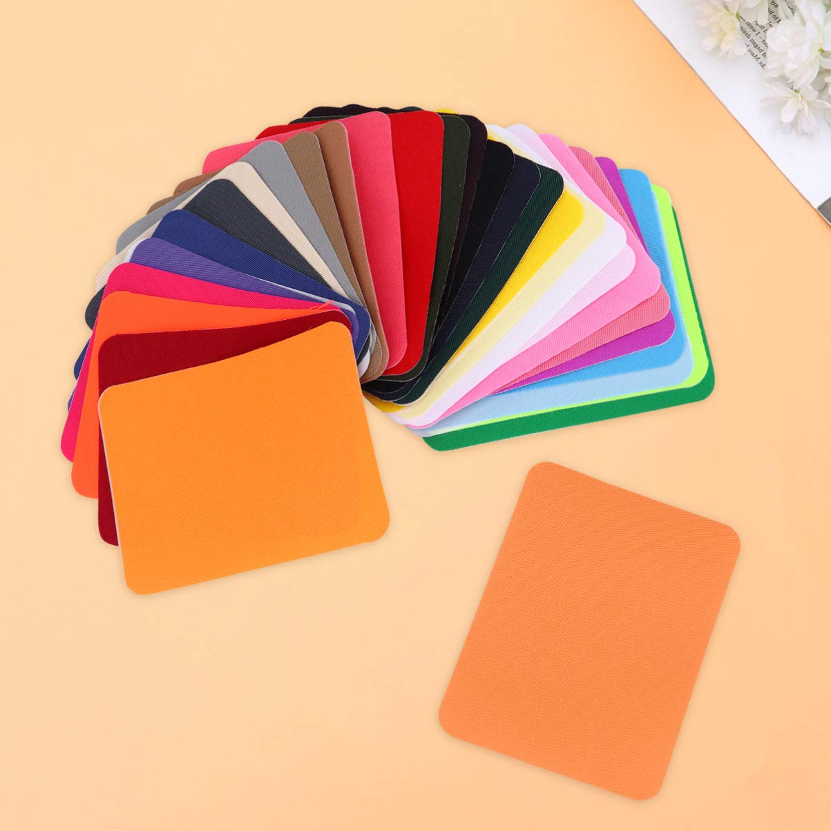 HOMSFOU 3 Sätze Buntes Bügelpatch Farben Simulierte Denim Stoffflicken für Kleidung Jeansreparatur und Diy Projekte Einfache Anwendung und Langlebig