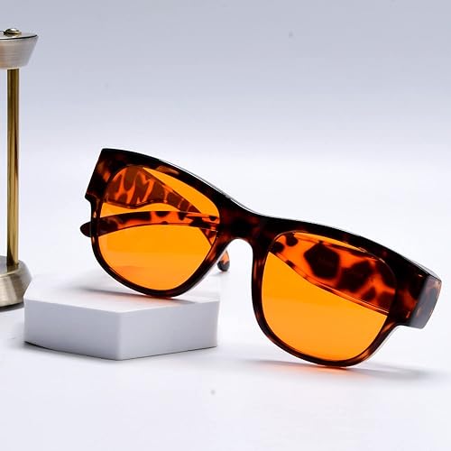 Miniatura 7 de BLUELESS Se adapta a anteojos de computadora con lentes de dormir teñidos de naranja, tortuga