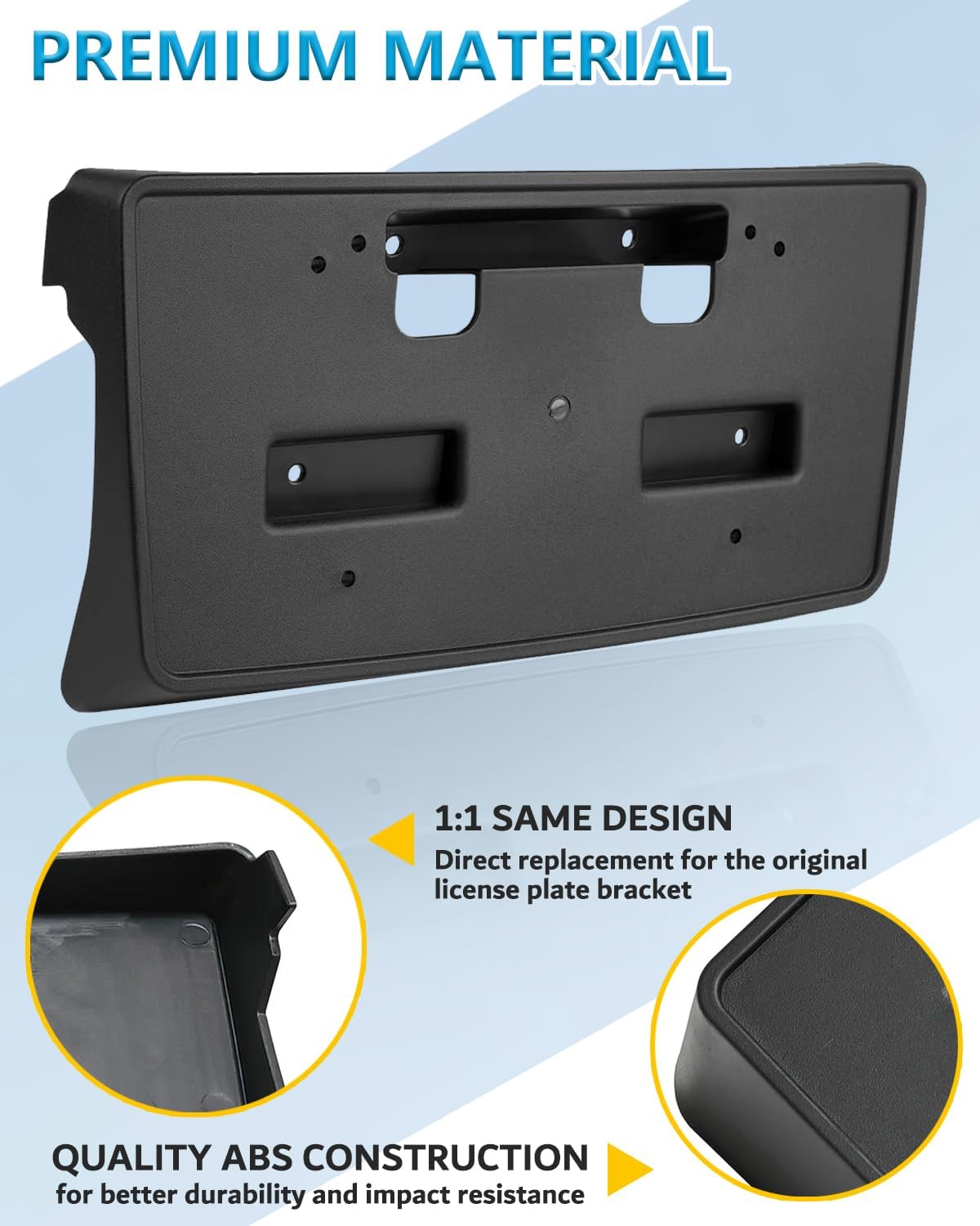 Front License Plate Frame for Chevy Silverado 1500 2014 2015 Front Bumper License Plate Holder Mounting Bracket Replace # 22763523 GM1068155