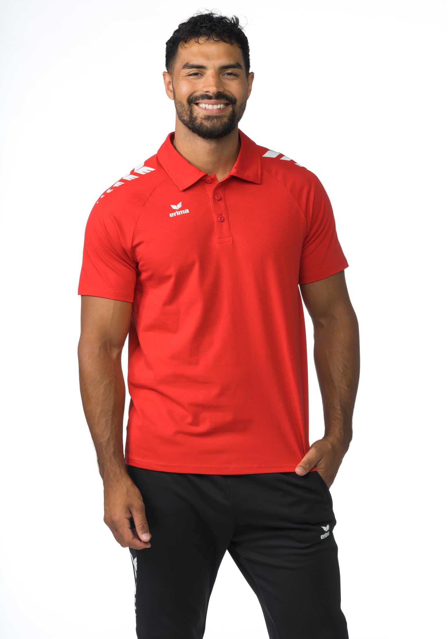 Erima Unisex Cmpt 3 Wings Polo Shirt Red/White