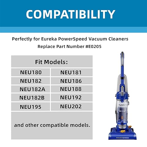 Miniatura 4 de Correa de repuesto para aspiradora Eureka, parte E0205 correas para Eureka Power Speed Vacuum NEU182B, NEU182A, NEU188A, NEU181, NEU180, NEU180B,