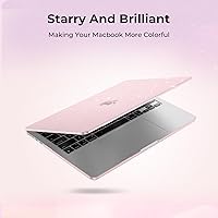 Vista 5 de EooCoo Funda compatible con MacBook Air de 13 pulgadas M5 2026-2022 Release M4 M3 M2 A3449 A3240 A3113 A2681, carcasa rígida con purpurina