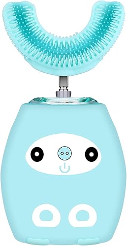 Miniatura 1 de Ziliny Cepillo de dientes eléctrico en forma de U para niños, cepillo de dientes automático con temporizador, cepillos de dientes automáticos