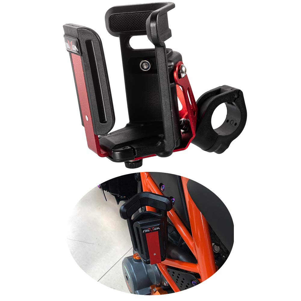 Unviversal Bottle Holder for Motorcycle with 20mm 22mm 25mm 28mm Handlebar Crash Bar Bumper for R1200GS G310GS DL650 Z900 (Red)