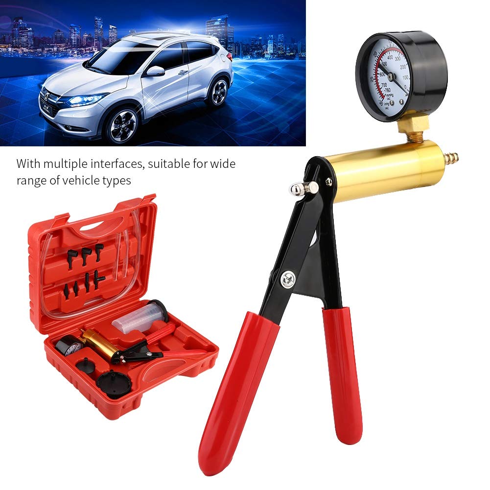 Bomba de vacío, Kit de comprobador de presión de Bomba de vacío Manual para automóvil, Herramienta de Prueba de Purga de Frenos
