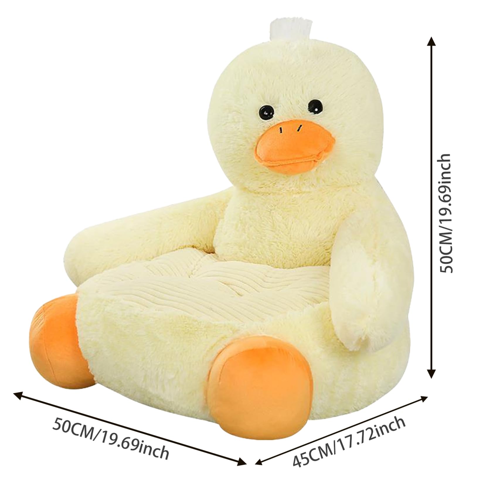 20x20x18 Pollici Simpatico Cartone Animato Anatra Poltrona per Bambini, Peluche Animale Divano per Bambini Sedia da Gioco per cameretta, mobili per, Decorazioni per la casa morbide e SIC