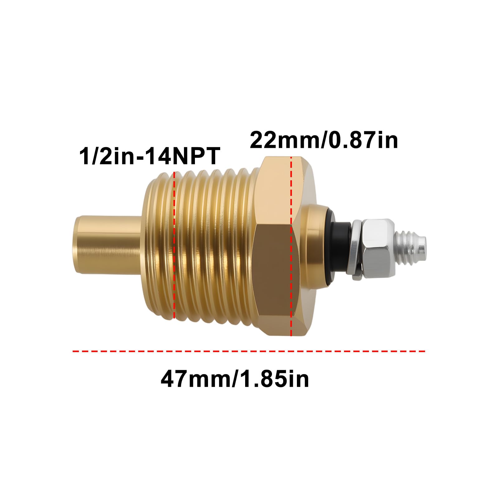 The Lord of the Tools Sensore di Temperatura da 1/2" -14 NPT 18-5898 171960 34625 97258 Compatibile con Mercruiser V6 V8 4.3 5.0 5.7 7.4 8.2 350