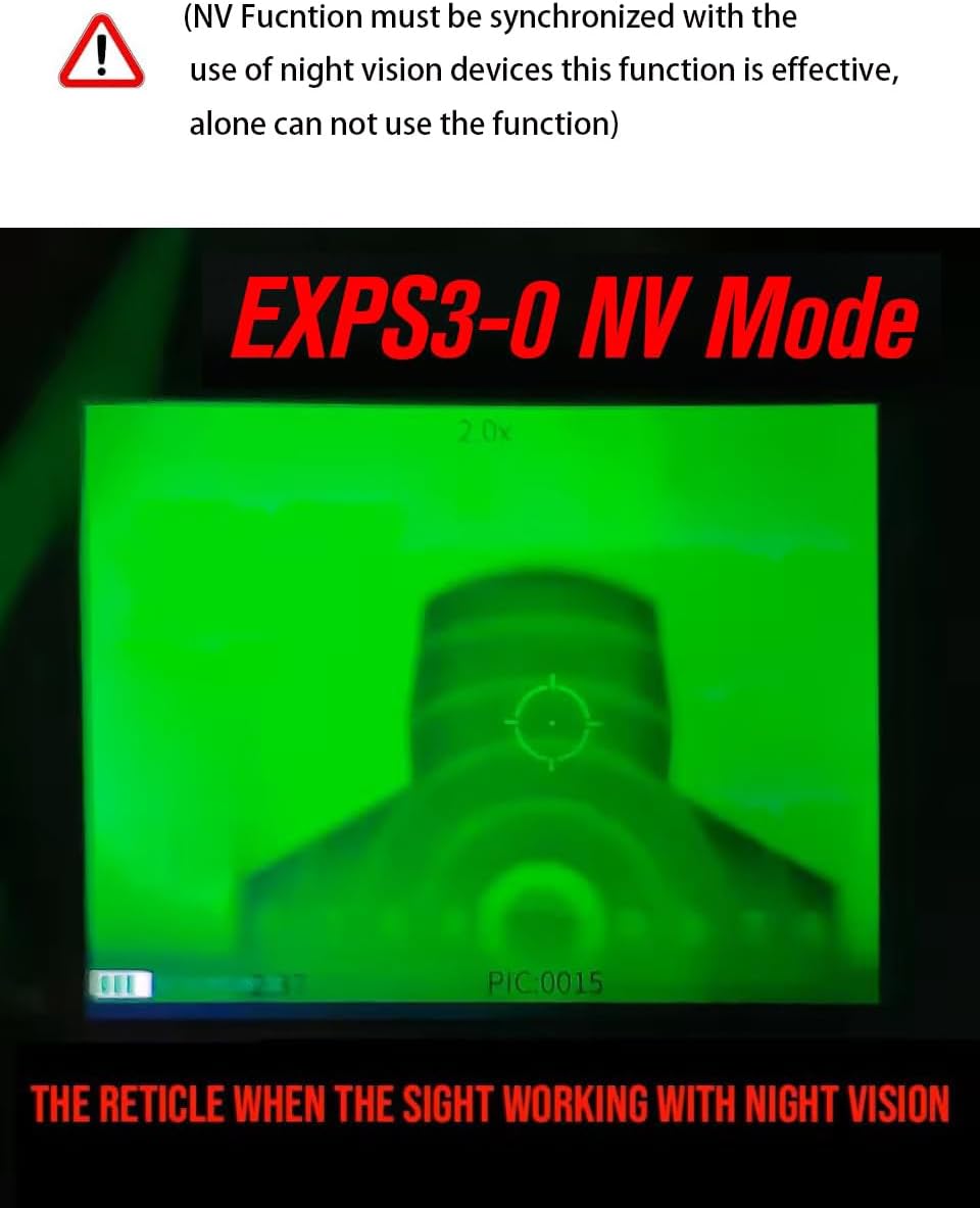 EXPS3 GEN2 Red Dot Sight with NV Fucntion，Optic Red Dot Reflex Scope with IR Light Switch Button Night Vision Function，for Night/Day Use Viewing，Fits Standard 20mm Rail，Tan