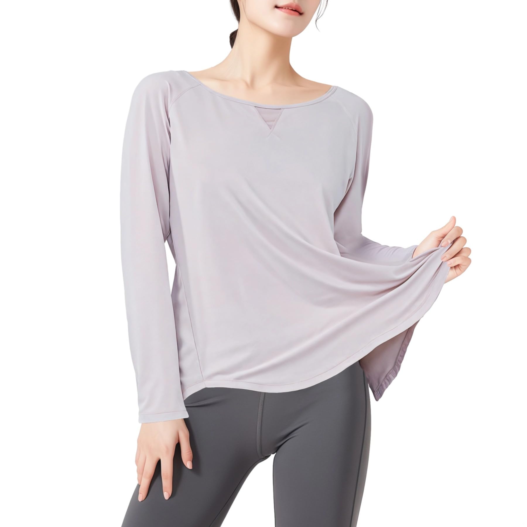 Xxl Yoga Long Sleeve Tops For Women Stretchy And Soft Activewear Shirts Nylon-Spandex Blend Ideal For Gym And