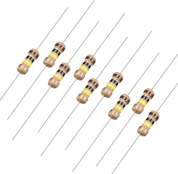 Sourcingmap 100Pcs 100K Ohm Resistor, 1/4W 5% Tolerance Carbon Film Resistors, 4 Bands for DIY Electronic Projects and Experiments