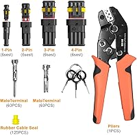 Vista 2 de ANTOM Kit de conectores automotrices de 356 piezas, 26 juegos de conectores de cable impermeables de 1/2/3/4 pines con herramienta de prensado